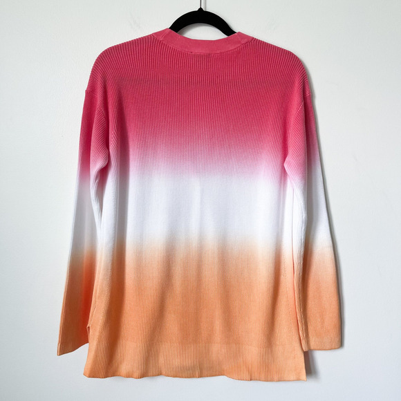 NWT Talbots Ombre Cardigan Sweater Pink Orange Womens Small Coastal Summer - Picture 5 of 9